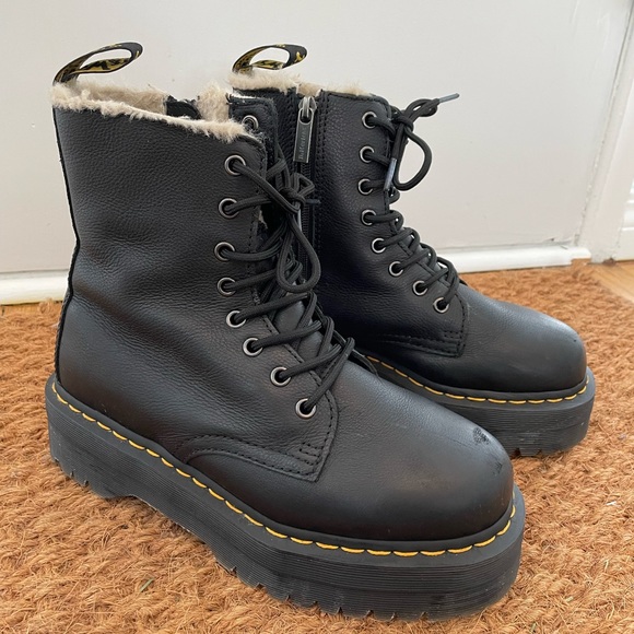 Dr Martens Jadon Faux Fur Lined Platform Boot Size 8 - Picture 2 of 9